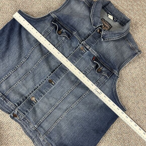Levis Jean Vest Womens Plus 3X Denim Trucker Causal Everyday Basic Blue - Picture 10 of 14